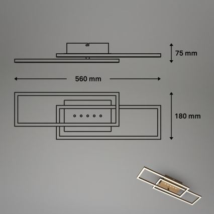 Brilo - Ρυθμιζόμενο LED φωτιστικό οροφής LED/30W/230V 3000K καφέ