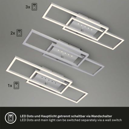 Brilo - Ρυθμιζόμενο LED φωτιστικό οροφής LED/30W/230V 3000K ματ χρώμιο