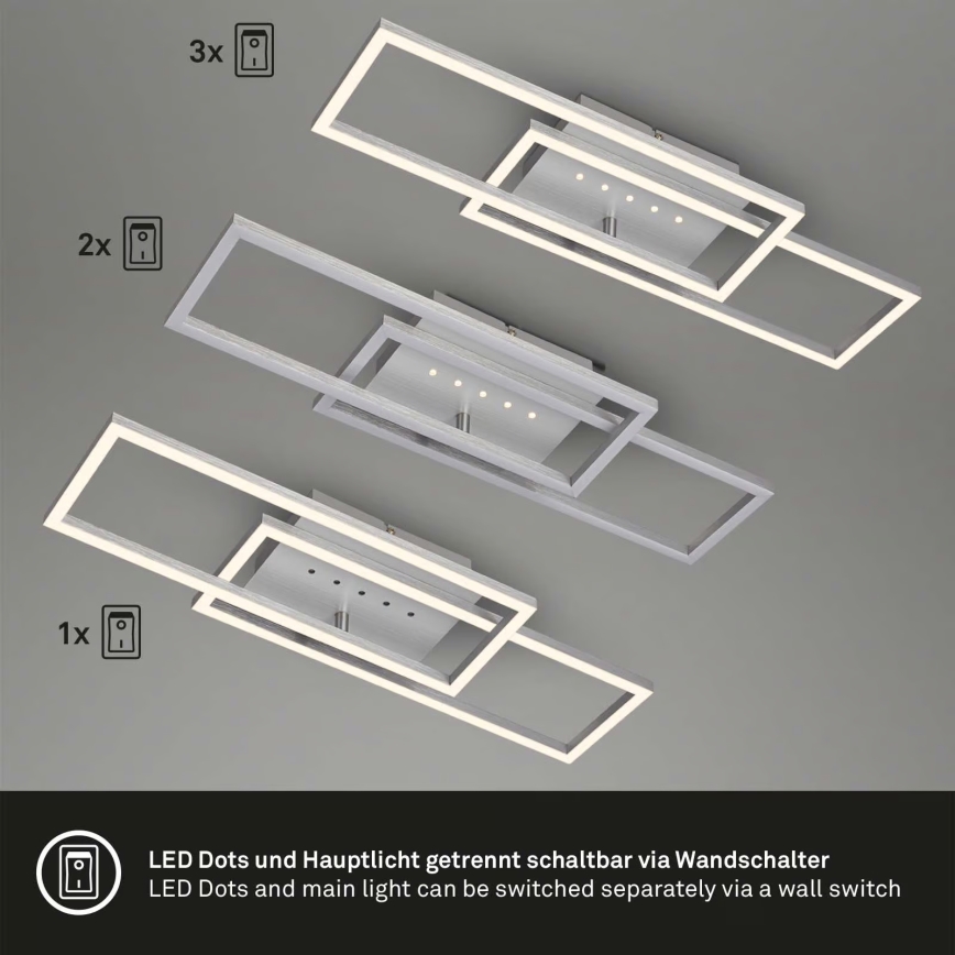 Brilo - Ρυθμιζόμενο LED φωτιστικό οροφής LED/30W/230V 3000K ματ χρώμιο