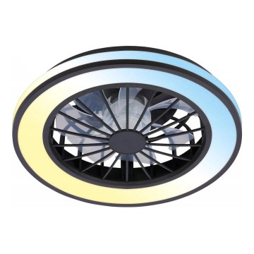 Brilo - Ρυθμιζόμενος ανεμιστήρας οροφής VENTURO LED/24W/230V 3000-6500K μαύρος + τηλεχειριστήριο