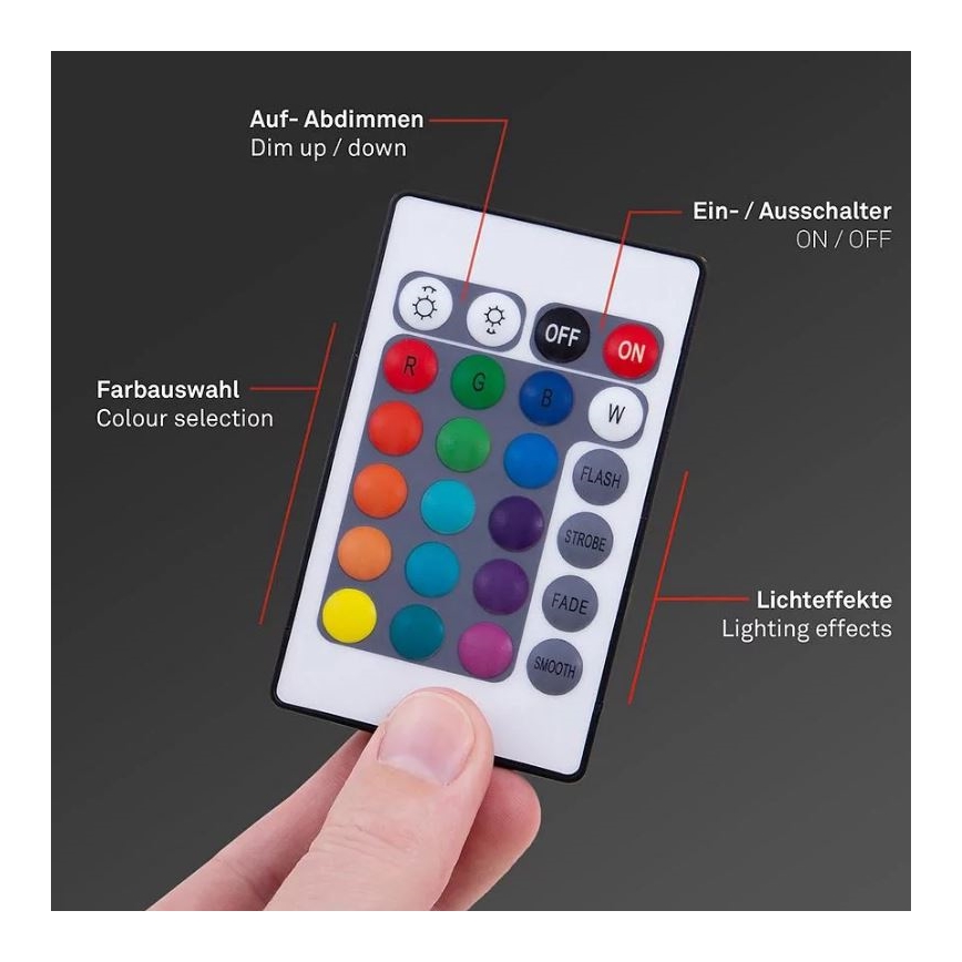 Brilo - Ταινία LED RGBW Dimmable 6,5m LED/22W/230V + τηλεχειριστήριο