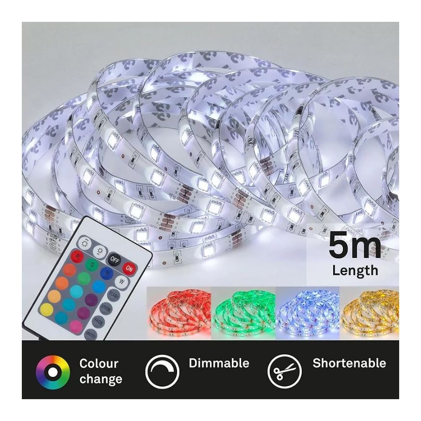Brilo - Ταινία LED RGBW Dimmable 6,5m LED/22W/230V + τηλεχειριστήριο