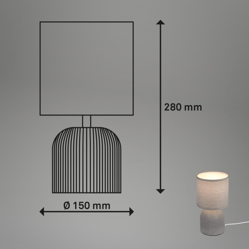 Brilo - Επιτραπέζιο φωτιστικό INO 1xE14/10W/230V γκρι