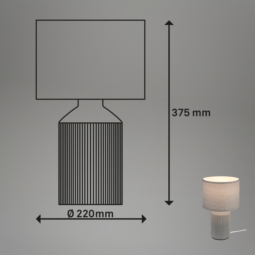 Brilo - Επιτραπέζιο φωτιστικό INO 1xE14/10W/230V γκρι