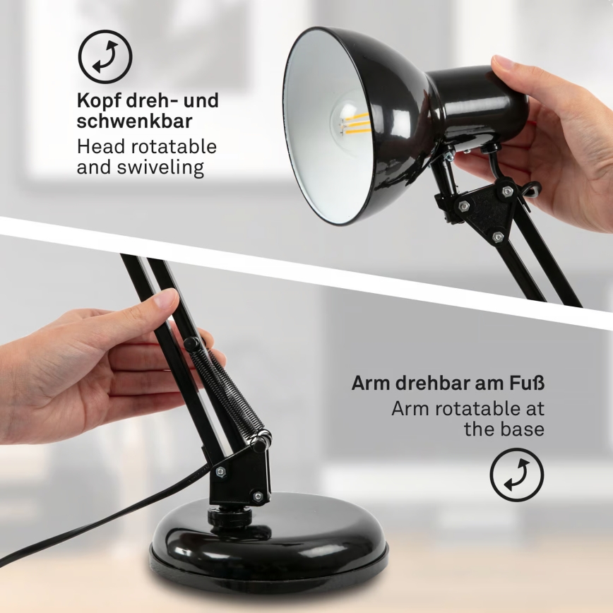 Brilo - Επιτραπέζιο φωτιστικό PIXA 1xE14/25W/230V μαύρο