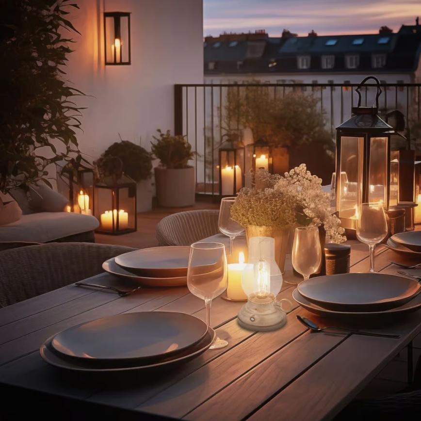 Brilo - Ρυθμιζόμενο εξωτερικό επαναφορτιζόμενο επιτραπέζιο φωτιστικό LED KANEA LED/1,5W/5V IP44 1200 mAh μπεζ