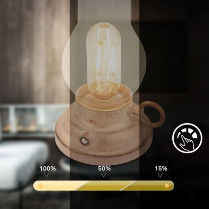 Brilo - Ρυθμιζόμενο εξωτερικό επαναφορτιζόμενο επιτραπέζιο φωτιστικό LED KANEA LED/1,5W/5V IP44 1200 mAh μπεζ