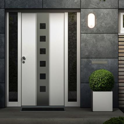 Brilo - Επιτοίχιο εξωτερικό φωτιστικό LED με αισθητήρα κίνησης και λυκόφωτος RUCH LED/12W/230V IP65 λευκό