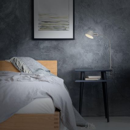 Brilo - Ευέλικτο επιτραπέζιο φωτιστικό με κλιπ 1xE27/10W/230V ασημί