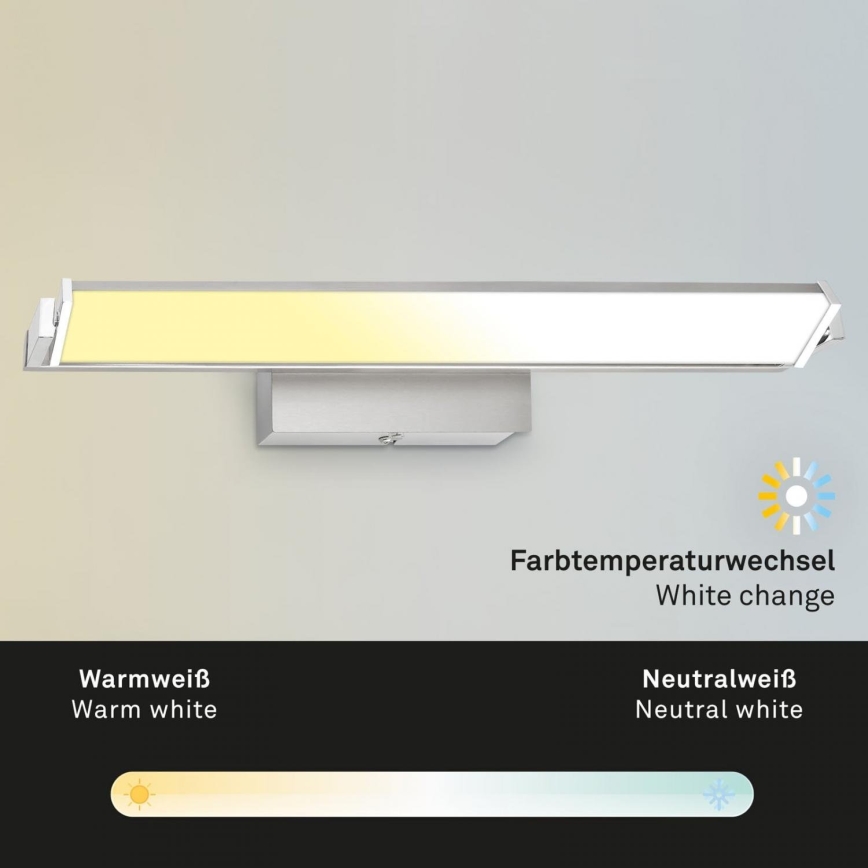 Brilo - Επιτοίχιο φωτιστικό dimming LED LED/18W/230V 2700-4000K ασημί