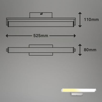 Brilo - Επιτοίχιο φωτιστικό dimming LED LED/18W/230V 2700-4000K ασημί