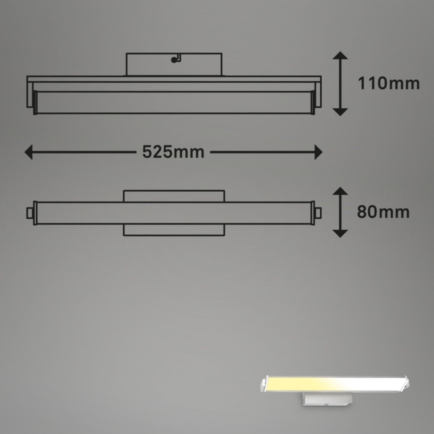 Brilo - Επιτοίχιο φωτιστικό dimming LED LED/18W/230V 2700-4000K ασημί