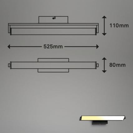 Brilo - Επιτοίχιο φωτιστικό dimming LED LED/18W/230V 2700-4000K μαύρο