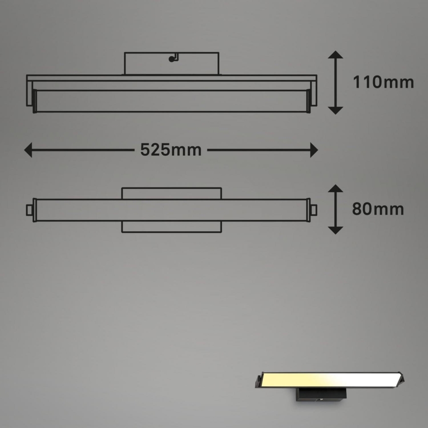 Brilo - Επιτοίχιο φωτιστικό dimming LED LED/18W/230V 2700-4000K μαύρο