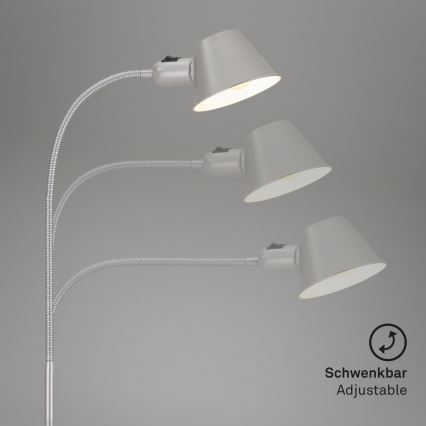 Brilo - Εύκαμπτο φωτιστικό δαπέδου 1xE27/10W/230V ασημί
