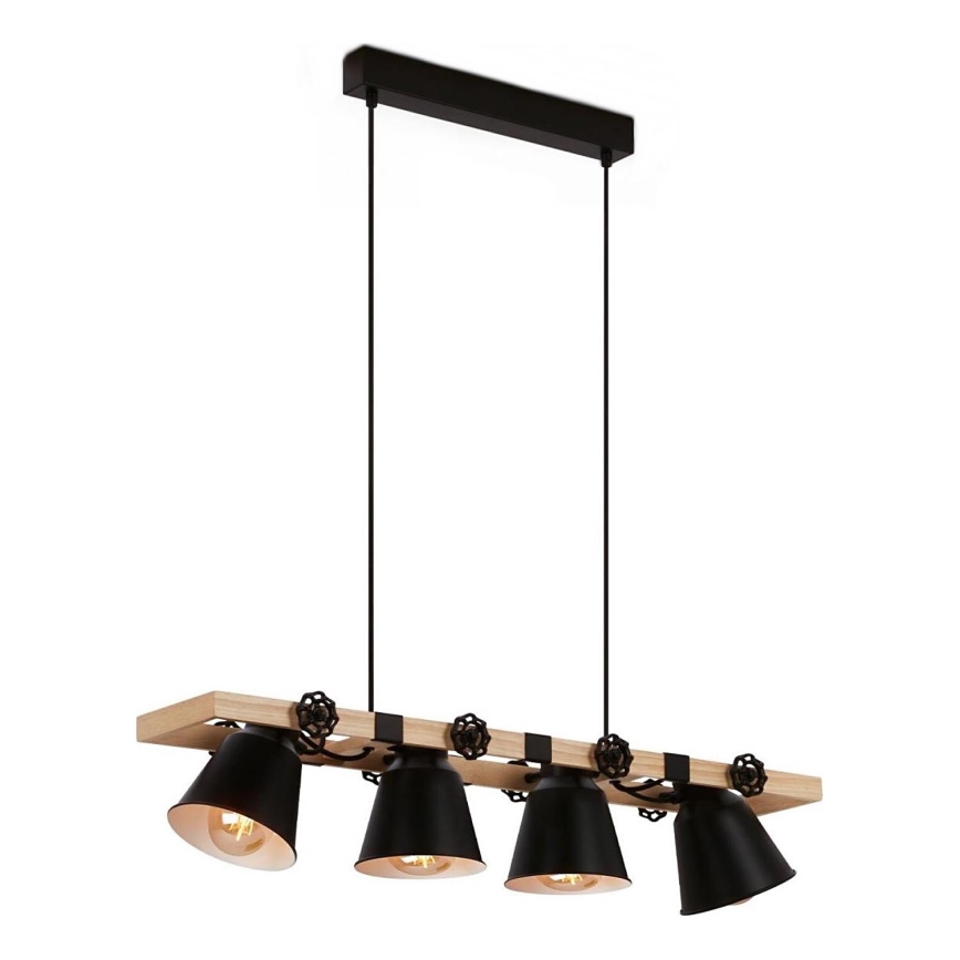 Brilo - Κρεμαστό φωτιστικό οροφής TALLE 4xE27/40W/230V Καουτσουκόδεντρο
