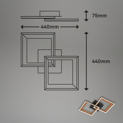 Brilo - Πλαφονιέρα οροφής LED ντιμαριζόμενη FRAME 2xLED/11W/230V