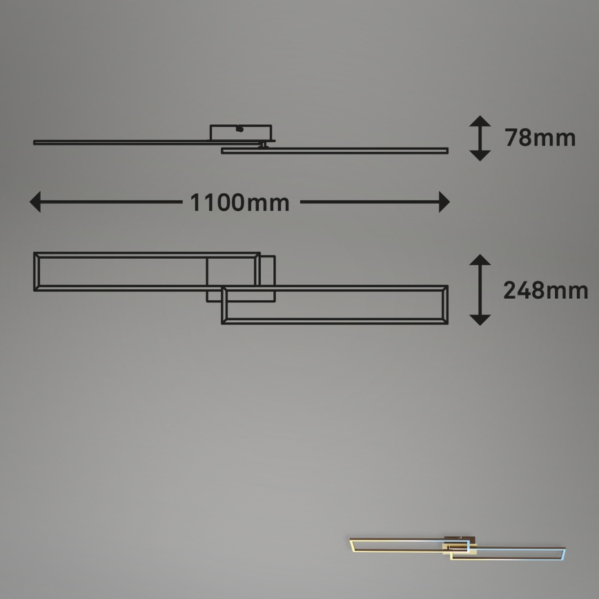 Brilo - Πλαφονιέρα οροφής LED ντιμαριζόμενη FRAME 2xLED/20W/230V 2700-5000K + τηλεχειριστήριο