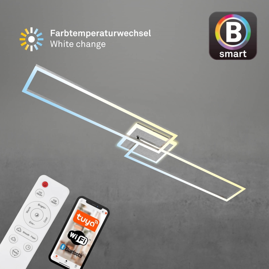 Brilo - Πλαφονιέρα οροφής LED ντιμαριζόμενη FRAME 2xLED/20W/230V 2700-6500K Wi-Fi Tuya + τηλεχειριστήριο