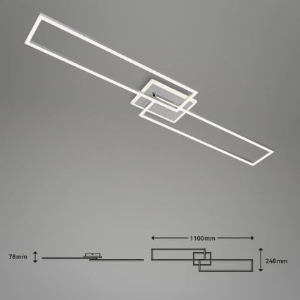 Brilo - Πλαφονιέρα οροφής LED ντιμαριζόμενη FRAME 2xLED/20W/230V 2700-6500K Wi-Fi Tuya + τηλεχειριστήριο