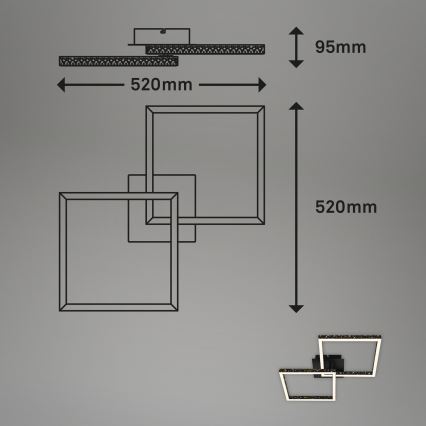 Brilo - Πλαφονιέρα οροφής LED ντιμαριζόμενη FRAME 2xLED/9W/230V