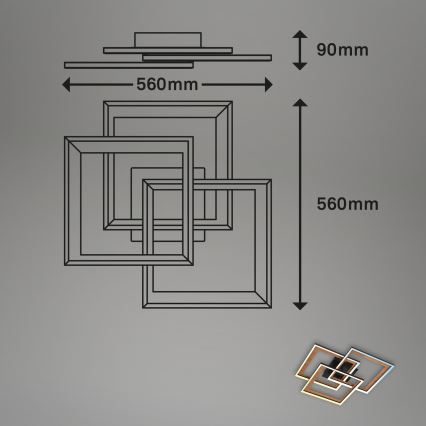 Brilo - Πλαφονιέρα οροφής LED ντιμαριζόμενη FRAME LED/45W/230V 2700-6500K + τηλεχειριστήριο