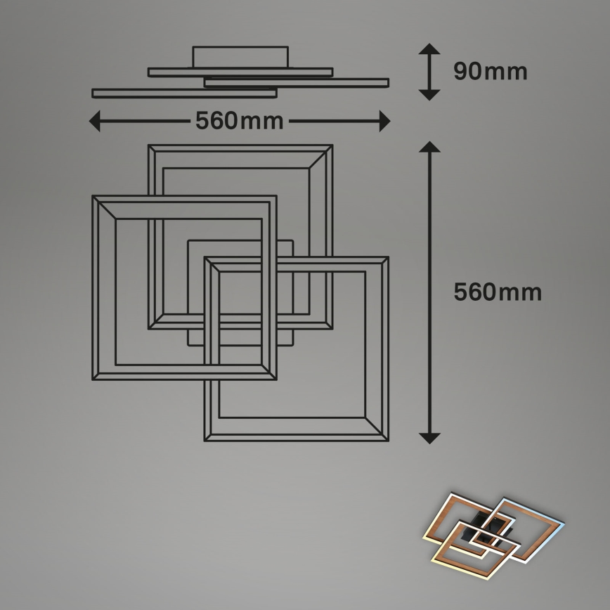 Brilo - Πλαφονιέρα οροφής LED ντιμαριζόμενη FRAME LED/45W/230V 2700-6500K + τηλεχειριστήριο