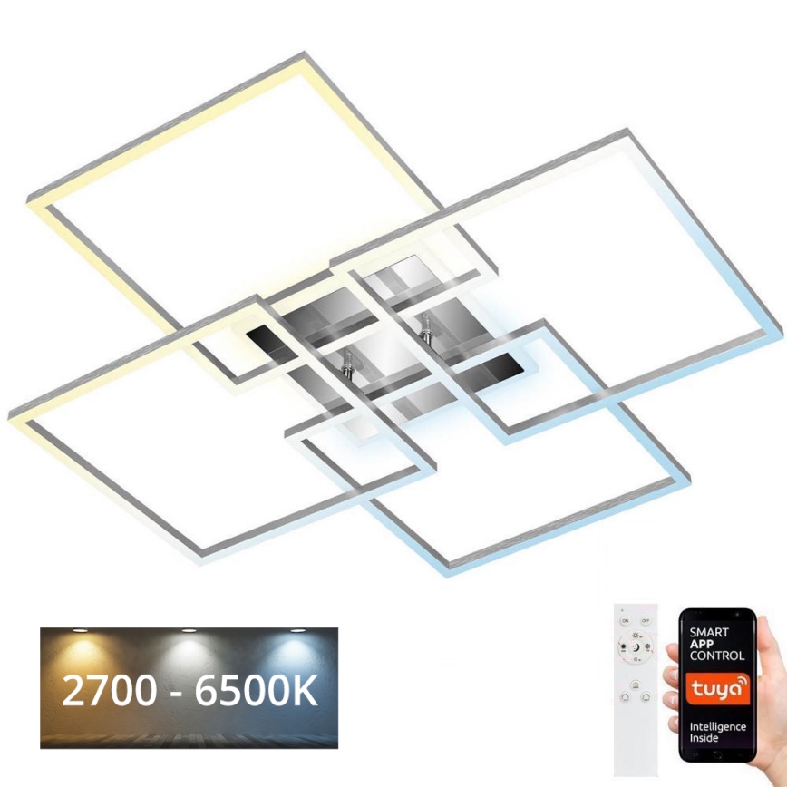 Brilo - Πλαφονιέρα οροφής LED ντιμαριζόμενη FRAME LED/50W/230V 2700-6500K Wi-Fi Tuya + τηλεχειριστήριο