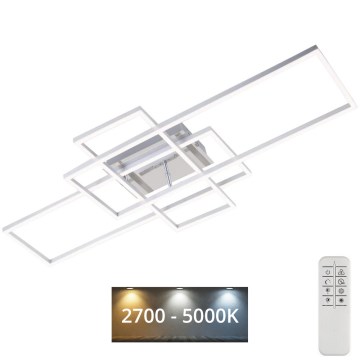 Brilo - Πλαφονιέρα οροφής ντιμαριζόμενη LED FRAME LED/51W/230V 2700-5000K ματ χρώμιο + τηλεχειριστήριο