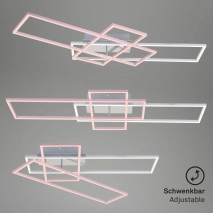 Brilo - Πλαφονιέρα οροφής ντιμαριζόμενη LED FRAME LED/51W/230V 2700-5000K ματ χρώμιο + τηλεχειριστήριο