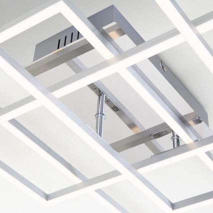 Brilo - Πλαφονιέρα οροφής ντιμαριζόμενη LED FRAME LED/51W/230V 2700-5000K ματ χρώμιο + τηλεχειριστήριο