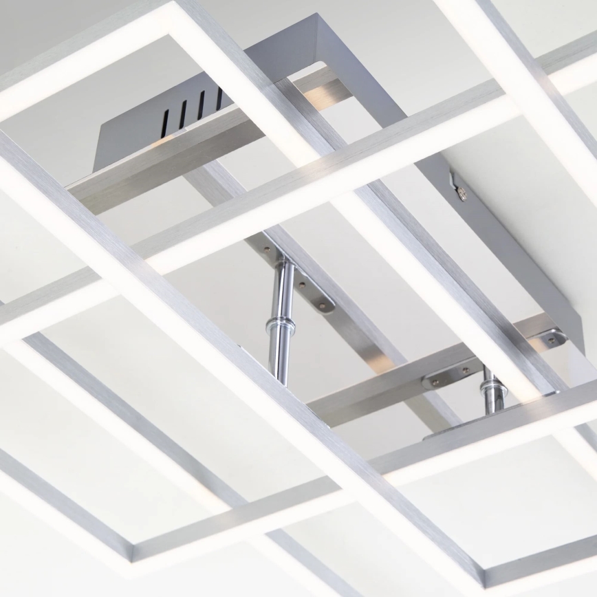 Brilo - Πλαφονιέρα οροφής ντιμαριζόμενη LED FRAME LED/51W/230V 2700-5000K ματ χρώμιο + τηλεχειριστήριο
