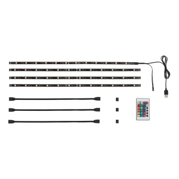 Brilo - Ρυθμιζόμενη λωρίδα LED RGBW για τηλεόραση 3μ LED/2,5W/USB + τηλεχειριστήριο