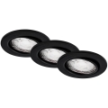 Brilo - ΣΕΤ 3x Κρεμαστό φωτιστικό οροφής μπάνιου LED 1xGU10/5W/230V IP23 μαύρο