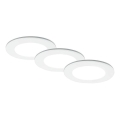 Brilo - ΣΕΤ 3x Χωνευτό Φωτιστικό μπάνιου LED LED/4W/230V IP44 3000/4000K λευκό