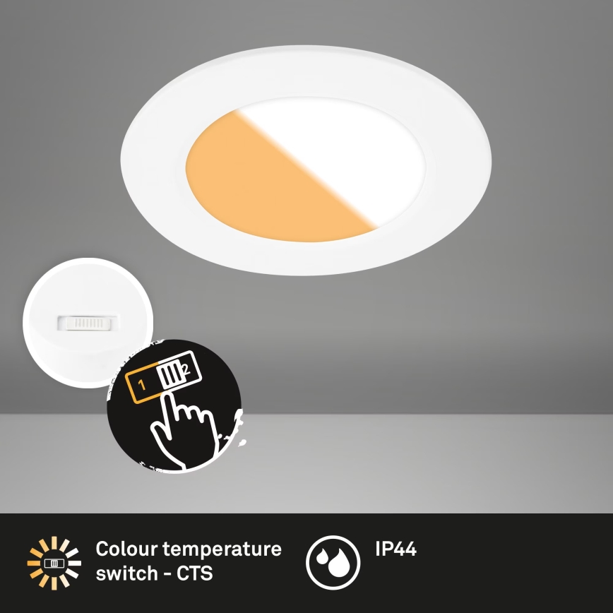 Brilo - ΣΕΤ 3x Χωνευτό Φωτιστικό μπάνιου LED LED/4W/230V IP44 3000/4000K λευκό