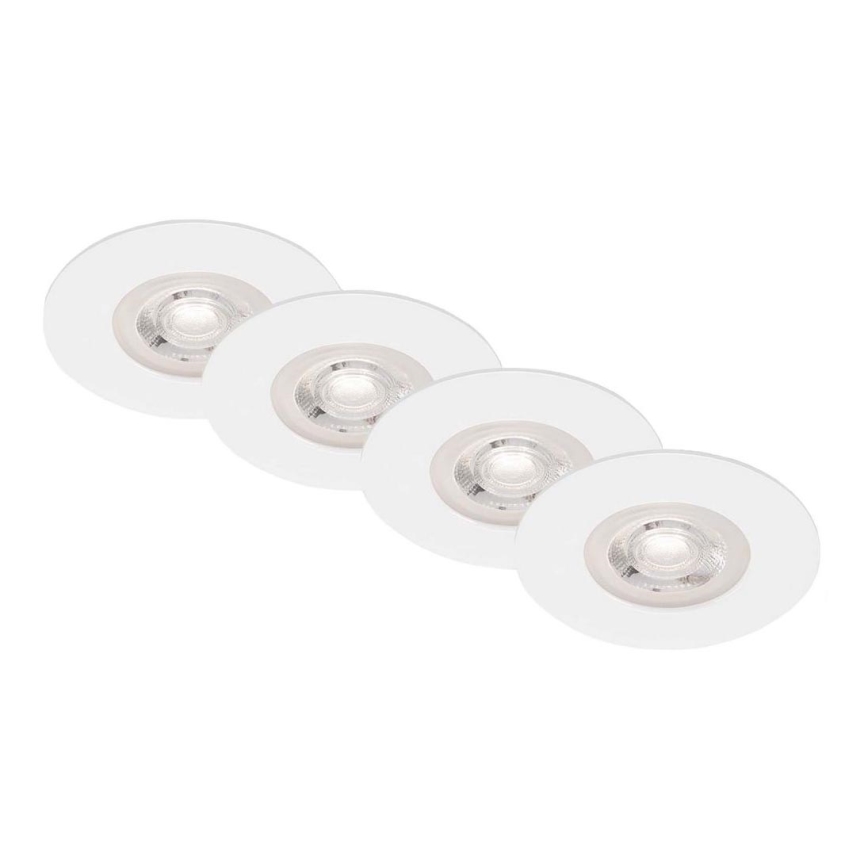 Brilo - ΣΕΤ 4x Κρεμαστό φωτιστικό οροφής μπάνιου LED LED/4,9W/230V IP44 λευκό