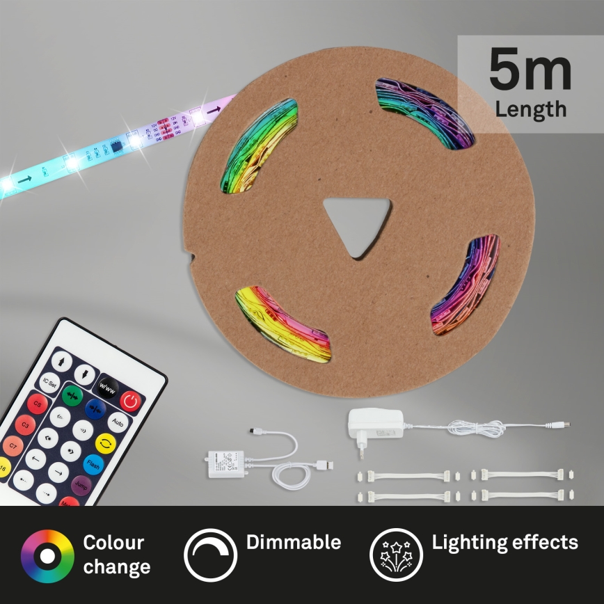 Brilo - Ταινία LED RGBW Dimmable 6,5m LED/24W/230V + τηλεχειριστήριο