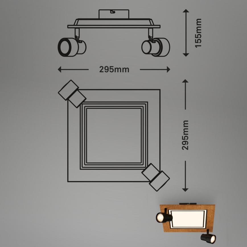 Brilo - Φωτιστικό οροφής LED LED/12W/230V + 2xGU10/9W 3000K