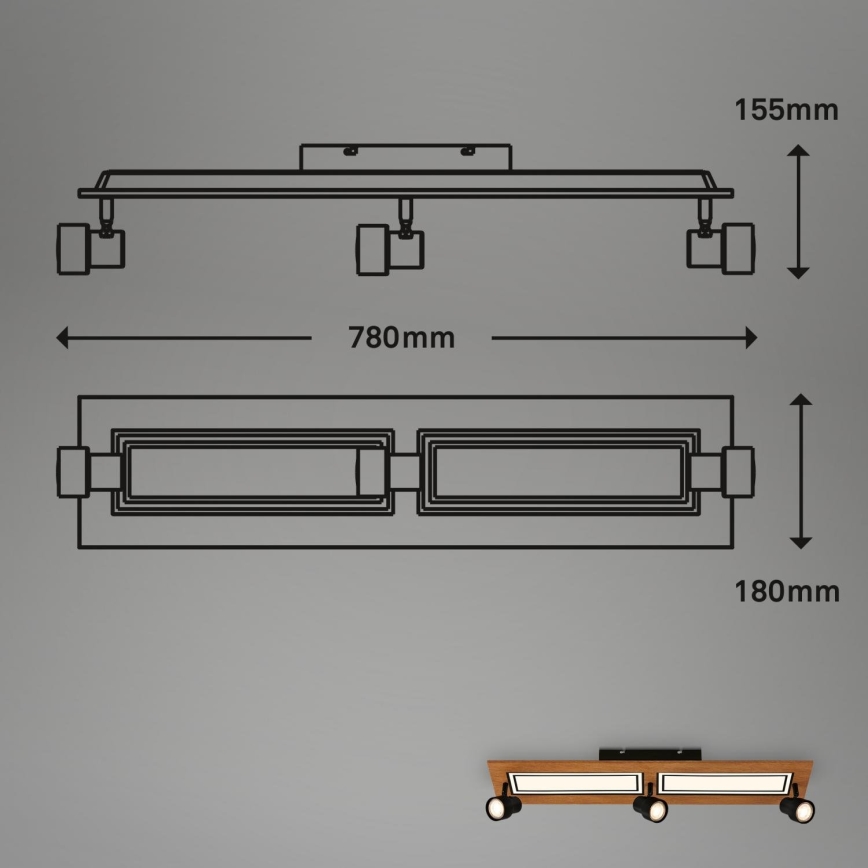 Brilo - Φωτιστικό οροφής LED LED/24W/230V + 3xGU10/9W 3000K