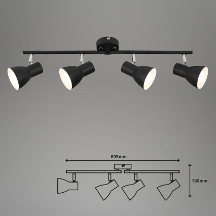 Briloner 10698890 - Φωτιστικό σποτ 4xE14/25W/230V μαύρο