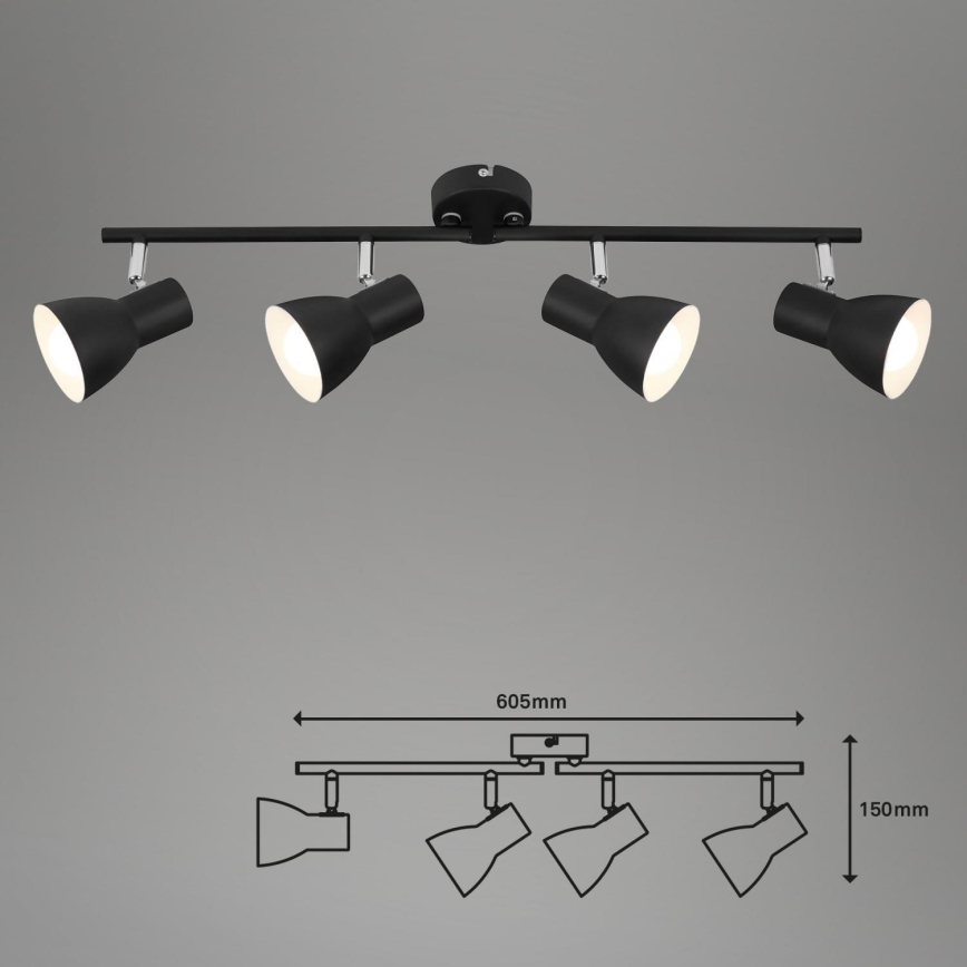 Briloner 10698890 - Φωτιστικό σποτ 4xE14/25W/230V μαύρο