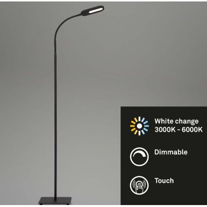 Briloner 1297-015 - LED Dimming εύκαμπτη επιδαπέδια λάμπα LED/6,6W/230V 3000K/4000K/6000K