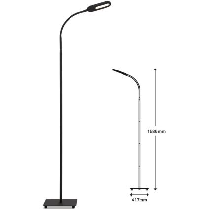 Briloner 1297-015 - LED Dimming εύκαμπτη επιδαπέδια λάμπα LED/6,6W/230V 3000K/4000K/6000K