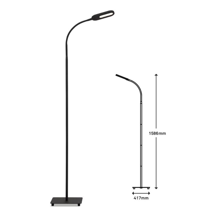 Briloner 1297-015 - LED Dimming εύκαμπτη επιδαπέδια λάμπα LED/6,6W/230V 3000K/4000K/6000K