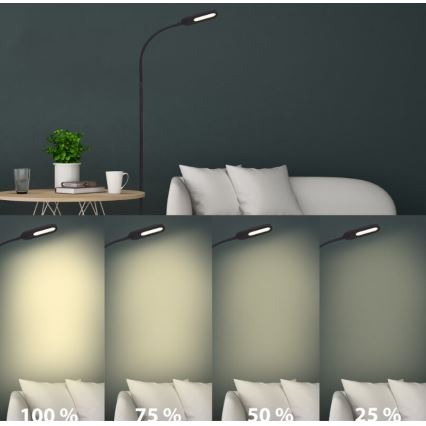 Briloner 1297-015 - LED ευέλικτο επιδαπέδιο φωτιστικό με ρύθμιση φωτεινότητας LED/6,6W/230V 3000K/4000K/6000K