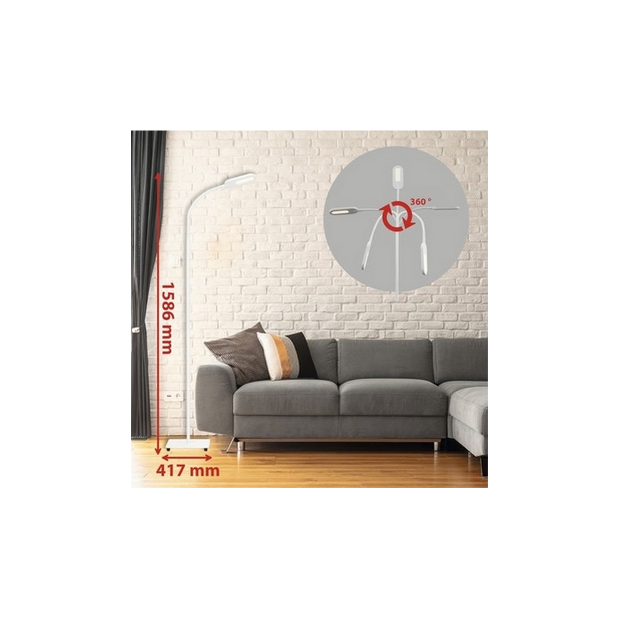 Briloner 1297-016 - LED Dimming touch επιδαπέδια λάμπα LED/8W/230V 3000/4000/6000K