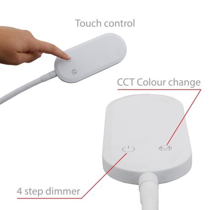 Briloner 1297-016 - LED Dimming touch επιδαπέδια λάμπα LED/8W/230V 3000/4000/6000K