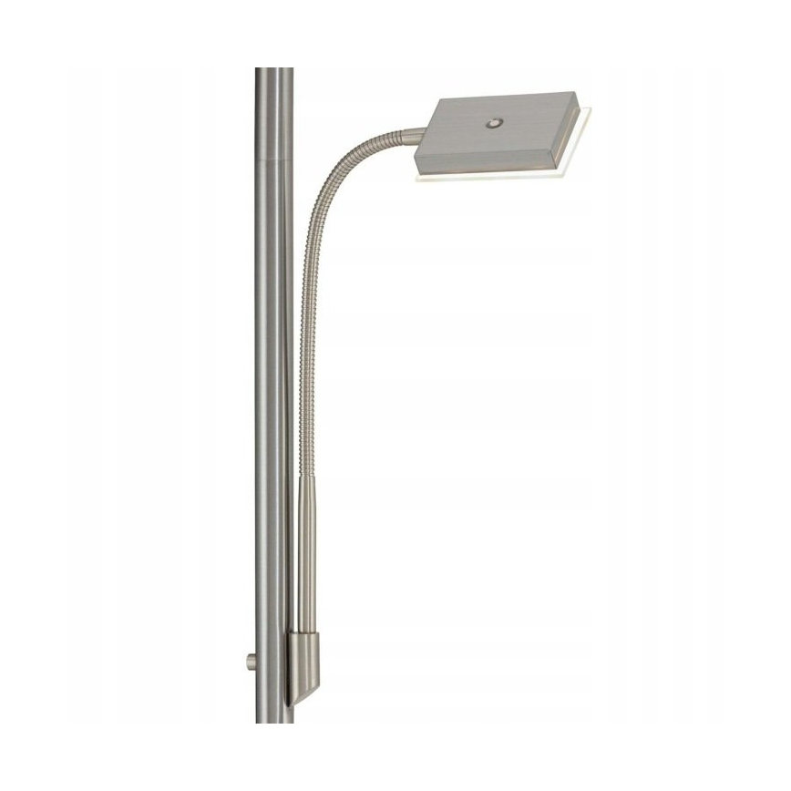 Briloner 1328-022 - Ρυθμιζόμενο επιδαπέδιο φωτιστικό LED/21W/230V + LED/3,5W ματ χρώμιο