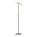Briloner 1328-022 - Ρυθμιζόμενο επιδαπέδιο φωτιστικό LED/21W/230V + LED/3,5W ματ χρώμιο